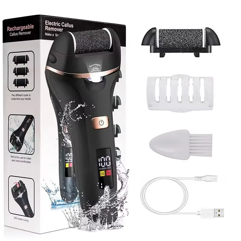 Waterproof Charged Electric Foot File for Heels Grinding Pedicure Tools Professional Foot Care Tool Dead Hard Skin Callus USB