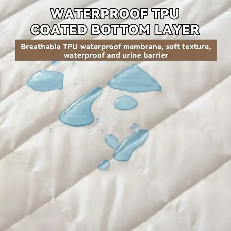 American Style Quilted Waterproof Mattress Protector, Deep Pocket Fitted Mattress Cover for Single Double Size Bed Protection