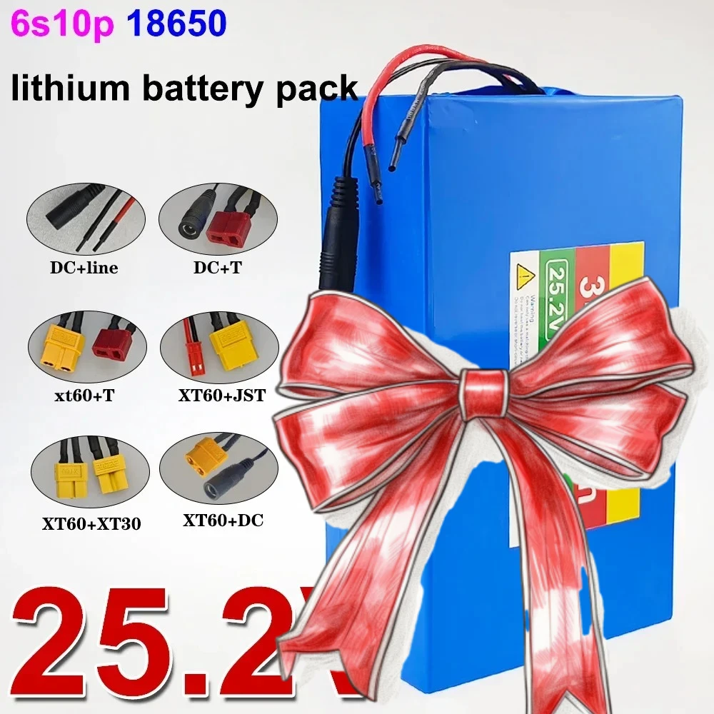 

18650 перезаряжаемый литиевый аккумулятор 6S10P 25,2 В 34000 мАч с BMS для велосипедов, медицинское оборудование для мониторинга