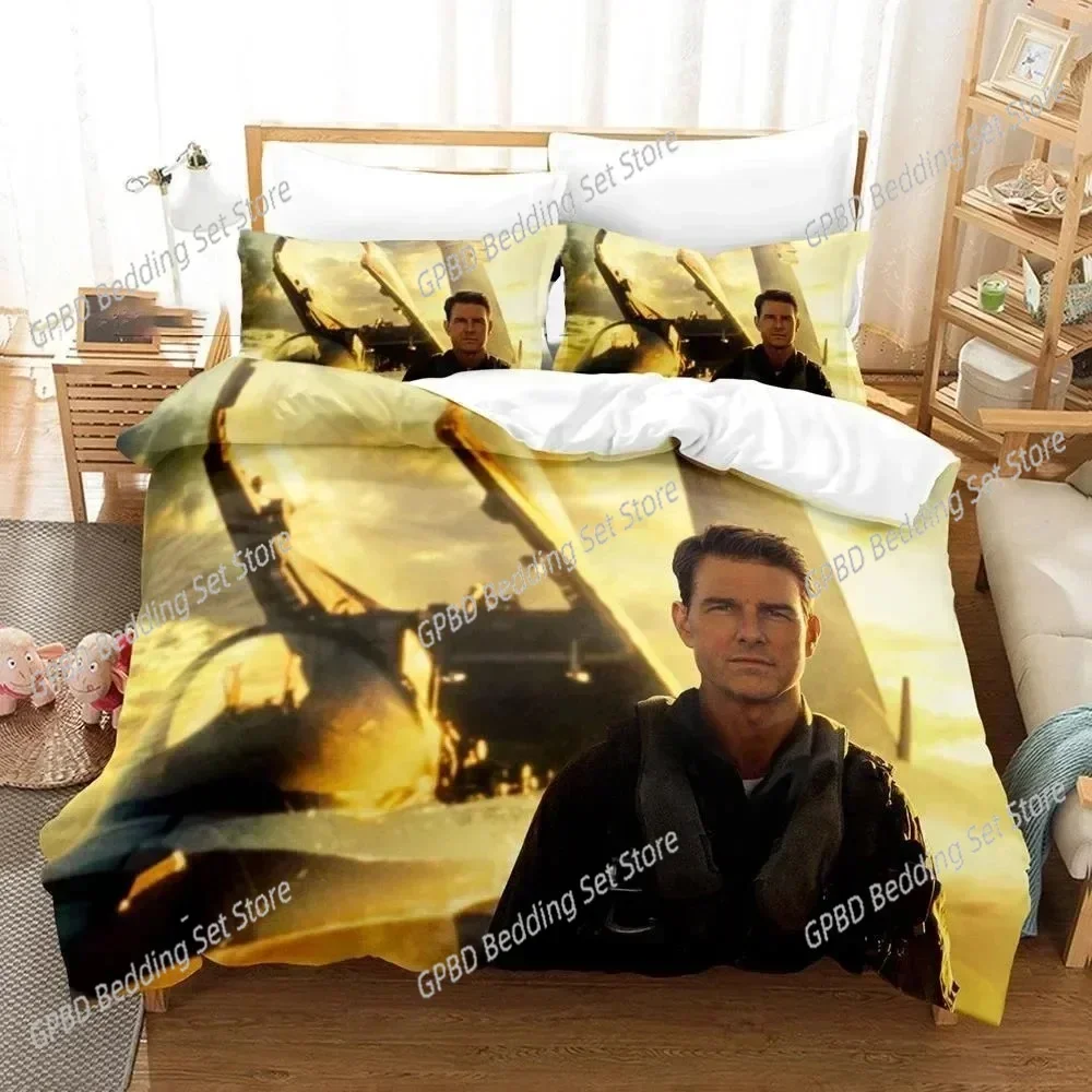 3D Printed Top Gun Maverick 3D Bedding Set Duvet Cover Pillowcases Single Twin Full Queen King Size Home Decor Quilt Boys Gift