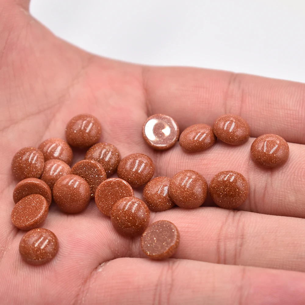 Großhandel 50 Stück/Lot Modische, hochwertige 10mm gemischte runde CAB-CABOCHON Natursteinperlen für Schmuckzubehör, kostenloser Versand – Detail 6