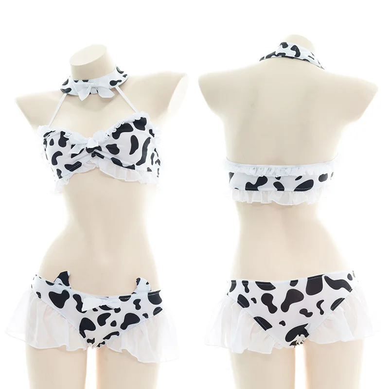 

New Cow Bikini Suit Sexy Girl Three-point Style Interesting Figure Private Room Maid Underwear