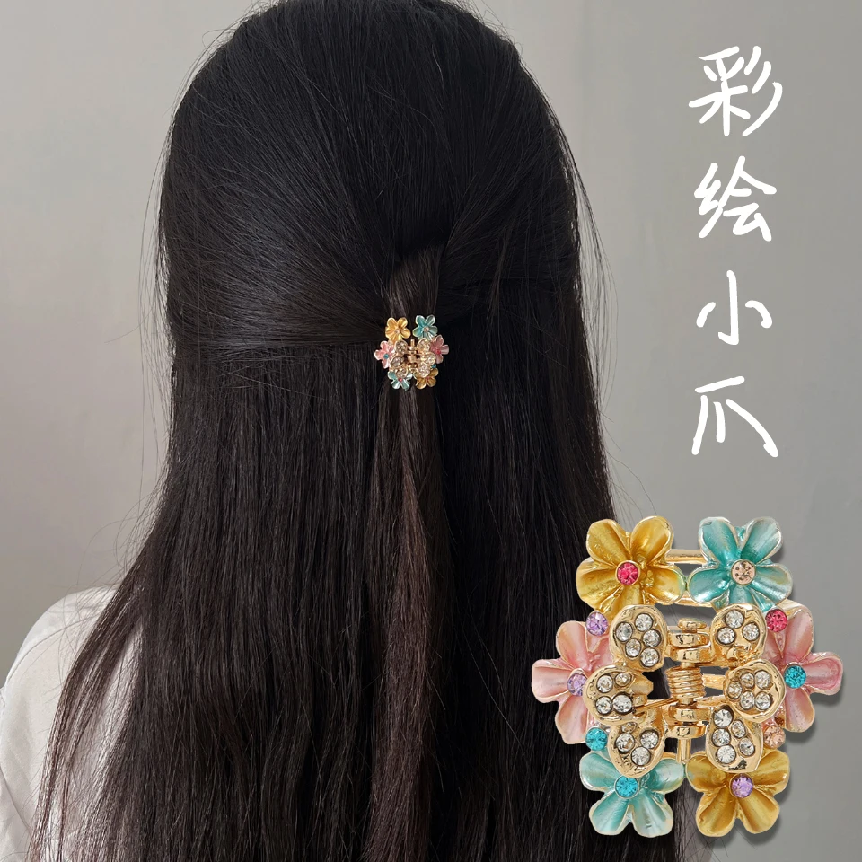 Morkopela grampo de cabelo de strass feminino, grampo de cabelo vintage de strass, presilha de cabelo flor, acessórios de joias femininas
