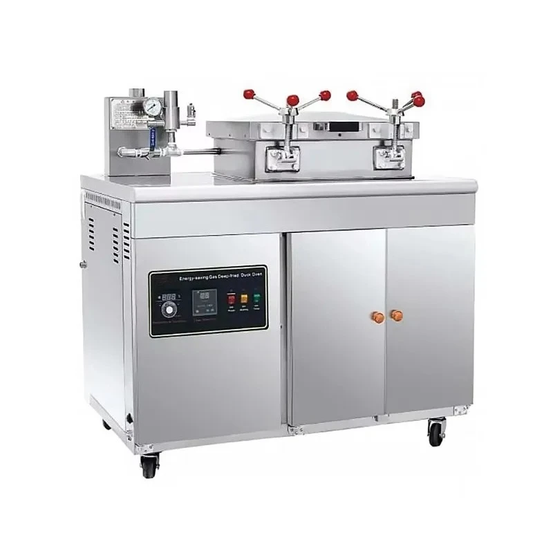 Commercial desktop gas fryer with 20L + 20L tank, automatic temperature nozzle capacity, French fries fryer