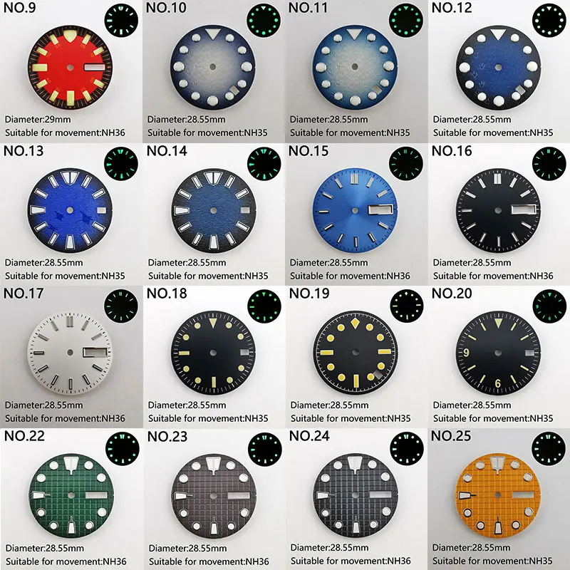 28.5mm/29mm Watch Dial Custom Dial logo Fit NH 35/36 Movement Super Luminous Watch Accessories Part