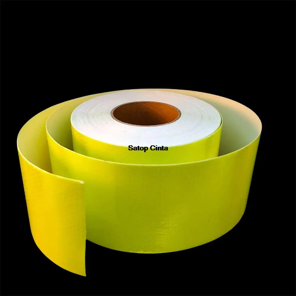 Fluorescent-Yellow Reflective Tape 5cm/10cm/15cm/20cm*5M Waterproof Strong Adhesive Safety Warning Reflector Conspicuity Sticker