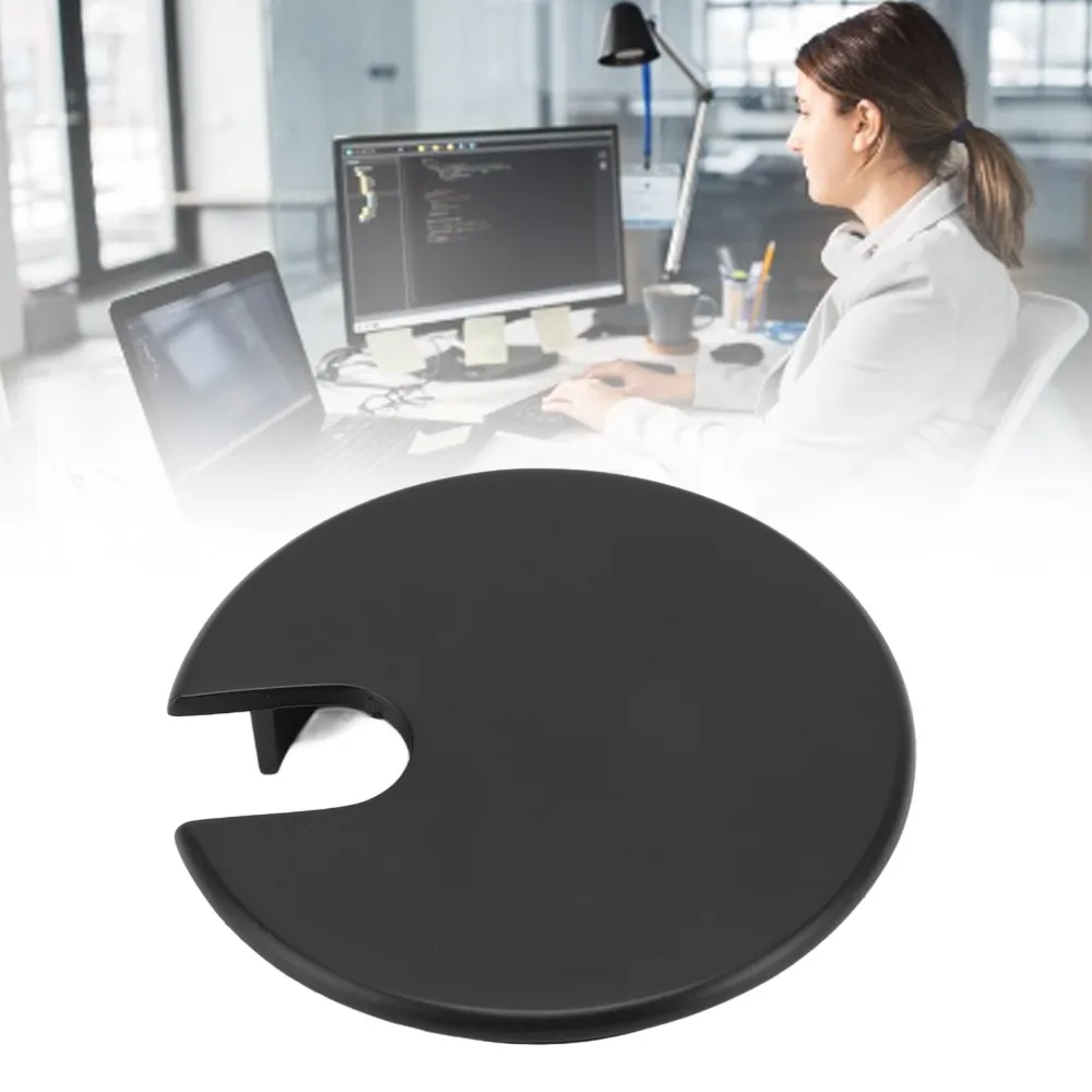 2pcs Durable Zinc Alloy Desk Grommet Round 35mm Opening Cable Hole Cover Desk Cord Gromme Computer Desk