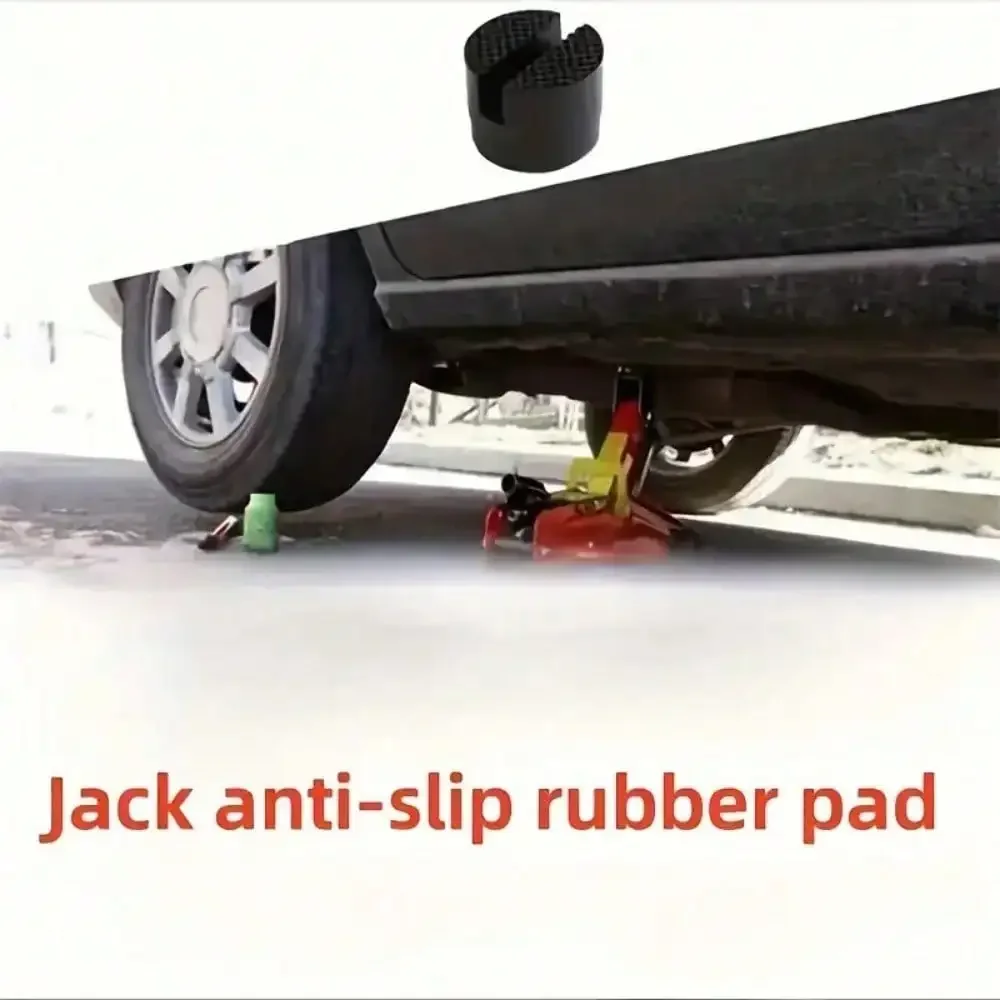 Universal jack rubber support pad durable and wear-resistant car care slotted frame rail floor socket adapter lifting. cushion