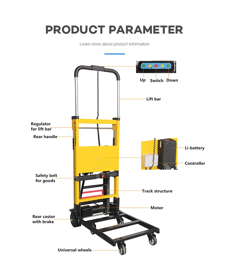 Best Selling Motorised Stair Climbing Hand Trolley Sack Truck Cart for stairs