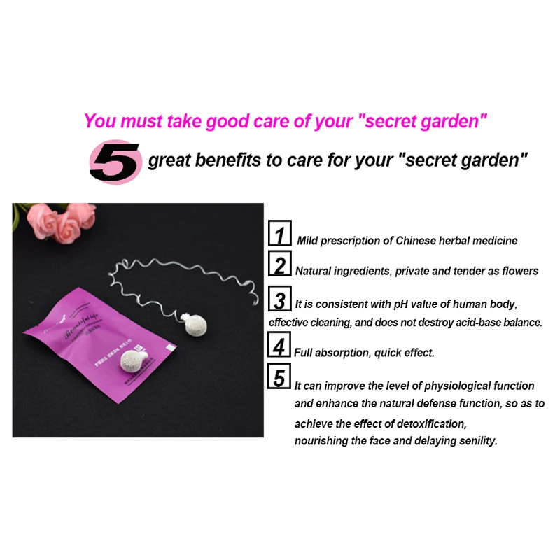 حشا عشبية لؤلؤي يوني للنساء، التخلص من السموم المهبلية، حفائظ العلاج الطبي النظيف