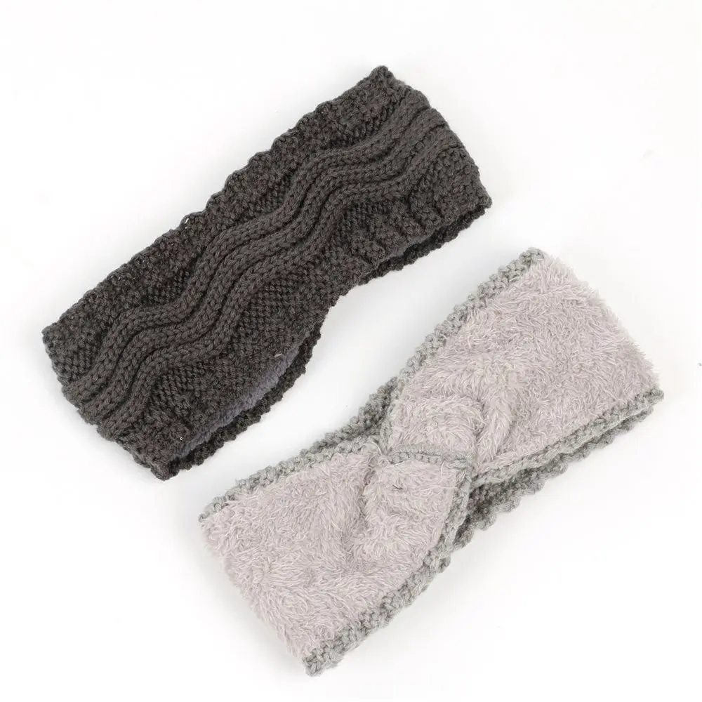 أربطة شعر معقودة على شكل عمامة ناعمة قابلة للتمدد، عصابات رأس محبوكة لتدفئة الأذن للنساء