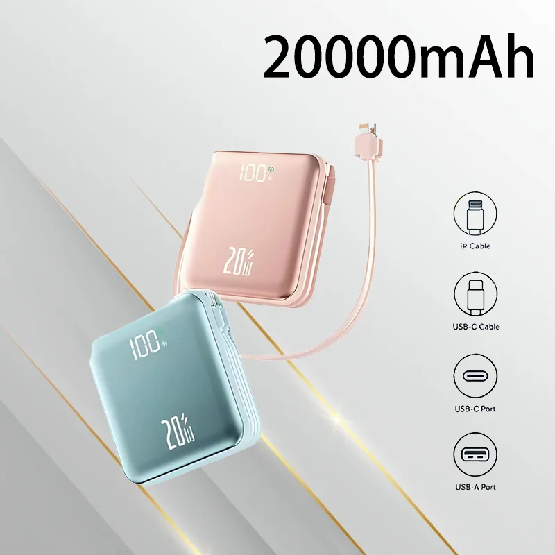

20000mAh Portable Digital Display Power Bank 22.5W Fast Charging Ideal for Outdoor Camping Travel Emergency Daily Charging
