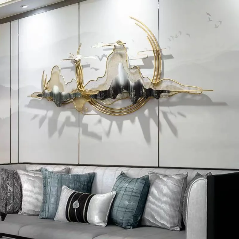 

-150x66cm dropshipping products 2024 3d Metal Handicraft decoration living room wall creative iron light luxury wall art hanging