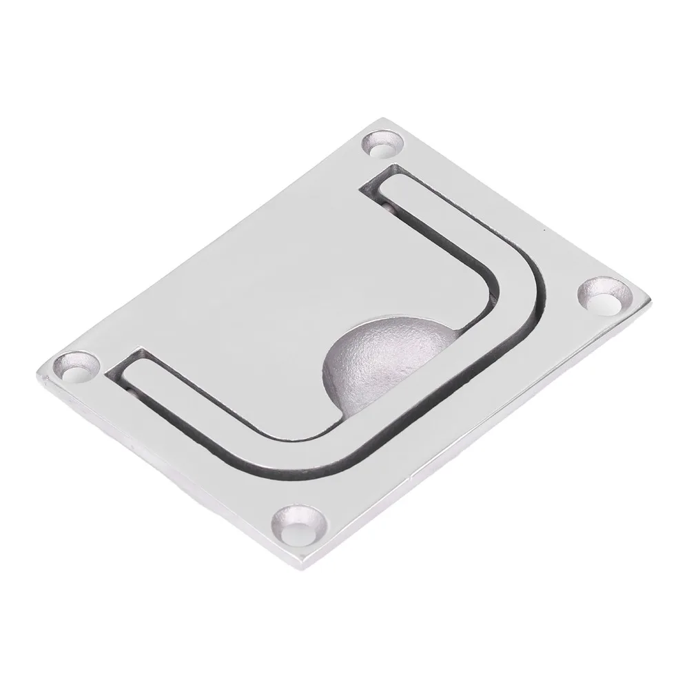 

​316 Stainless Steel​ Boat Ring Pull​ Flush ​Foldable Flush Lift Deck Cover Handle​ Mirror Square 96x69mm​