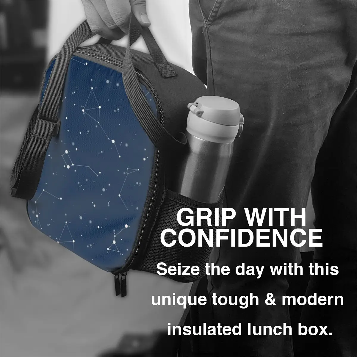 Custom Navy Night Sky Insulated Lunch Tote Bag for Women Space Galaxy Resuable Thermal Cooler Food Bento Box Work School Travel