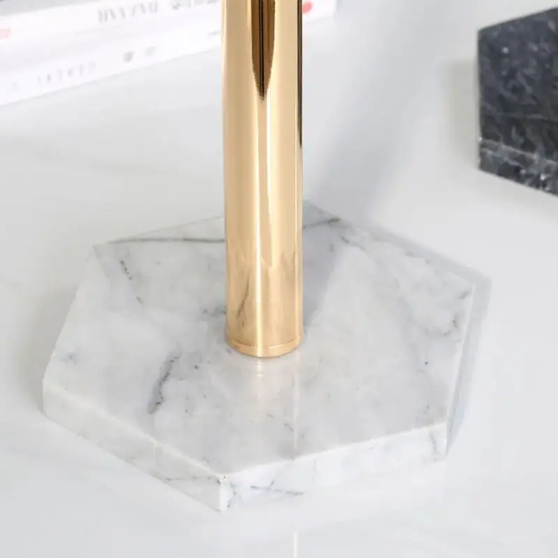 Marble Desktop Rack Tissue Paper Holder Stainless Steel Storage Organizer Shelf Home Toilet Desktop Paper Holder