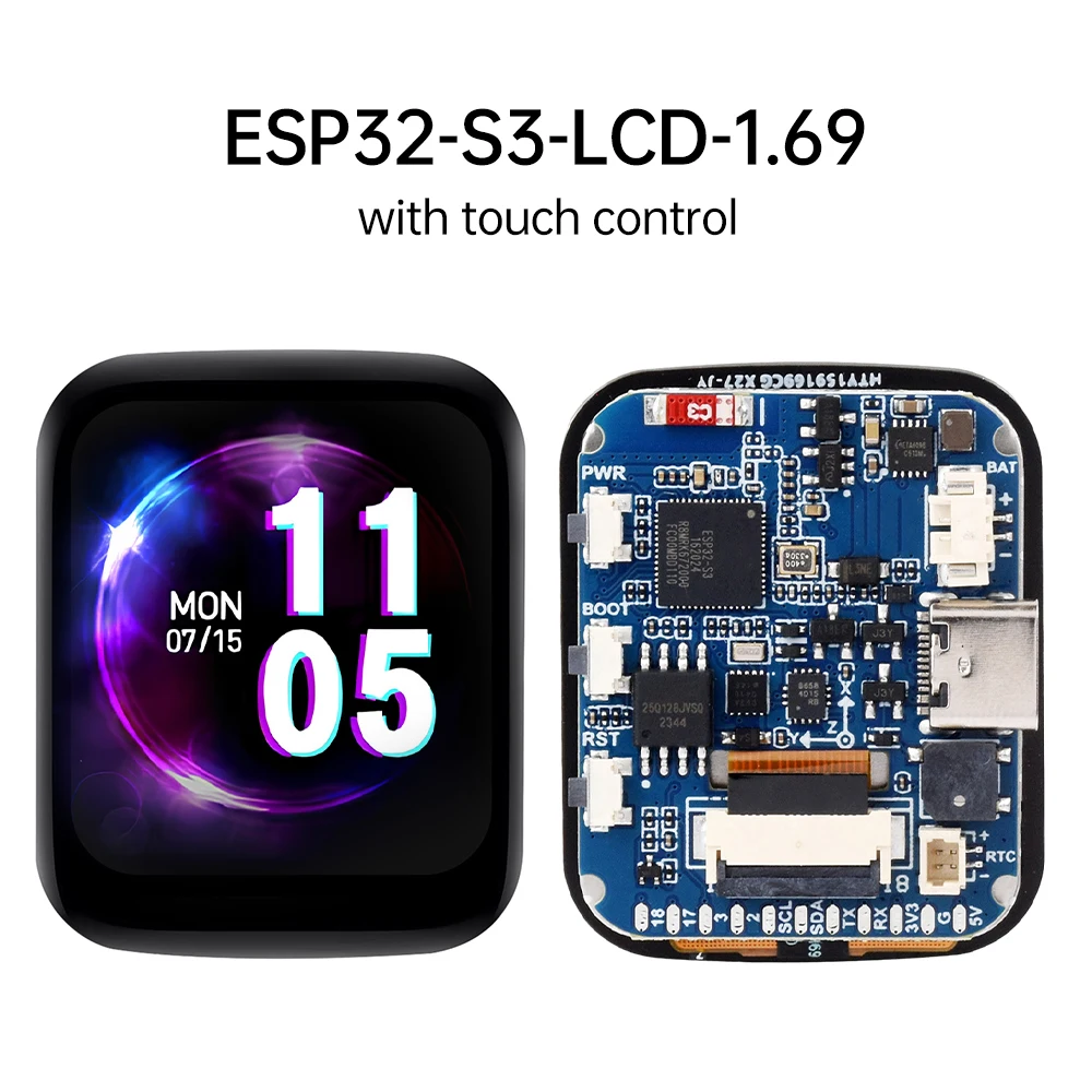 Waveshare ESP32-S3 1.69 ''polegadas IPS Touch LCD Placa de Desenvolvimento 240 × 280 ST7789V2 Módulo de Exibição SPI Kit de Componentes Eletrônicos