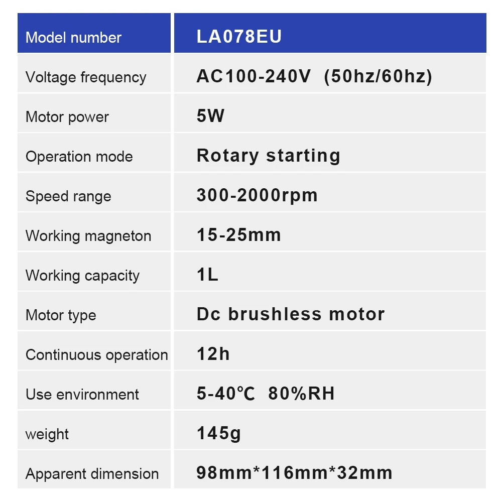 W601 Mini-Magnetrührer, Parfümmischer, Laborbedarf, 1000 ml, Rührer, Rührer, Maschine, klein, Rühren, 300–2000 U/min