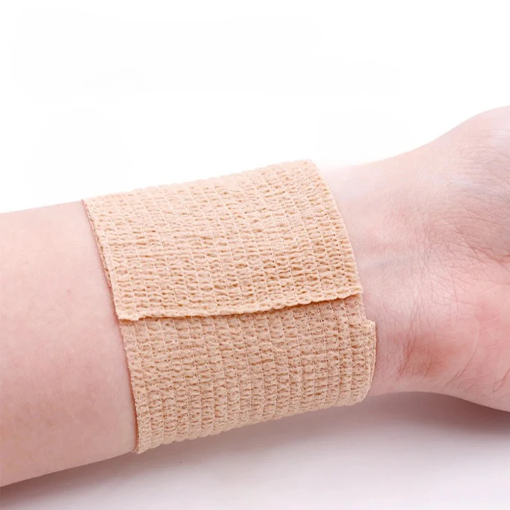 8/12/24 قطعة ماكينة رسم الوشم التجميلي الأسود ضمادة أشرطة التفاف مرنة محبوكة ذاتية اللصق حماية الاصبع 5*450 سنتيمتر الوشم اكسسوارات