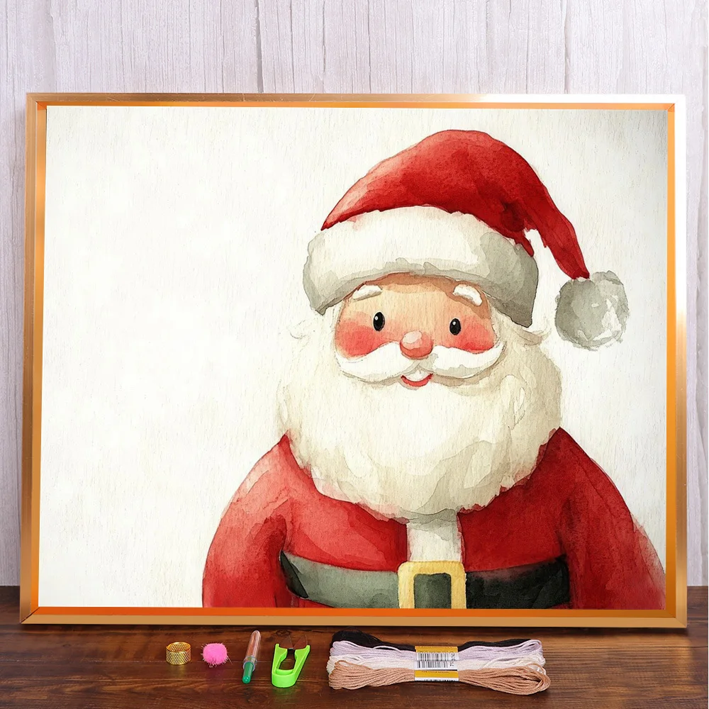 

Cartoon Santa Claus Printed Canvas Cross Stitch Full Kit Embroidery Painting Handmade Hobby Craft For Adults Home Decor Package