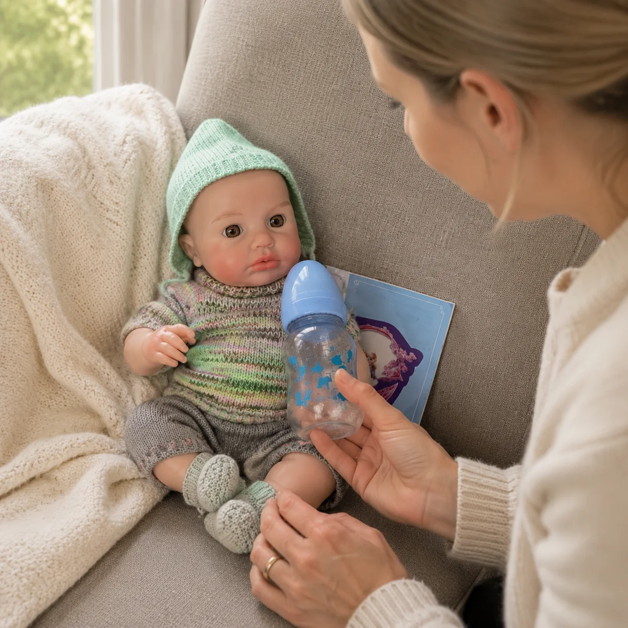

13 Inch Loulou Full Silicone Reborn Baby Doll Washable Lifelike Newborn Toy Gift For Collectors or Photography Props