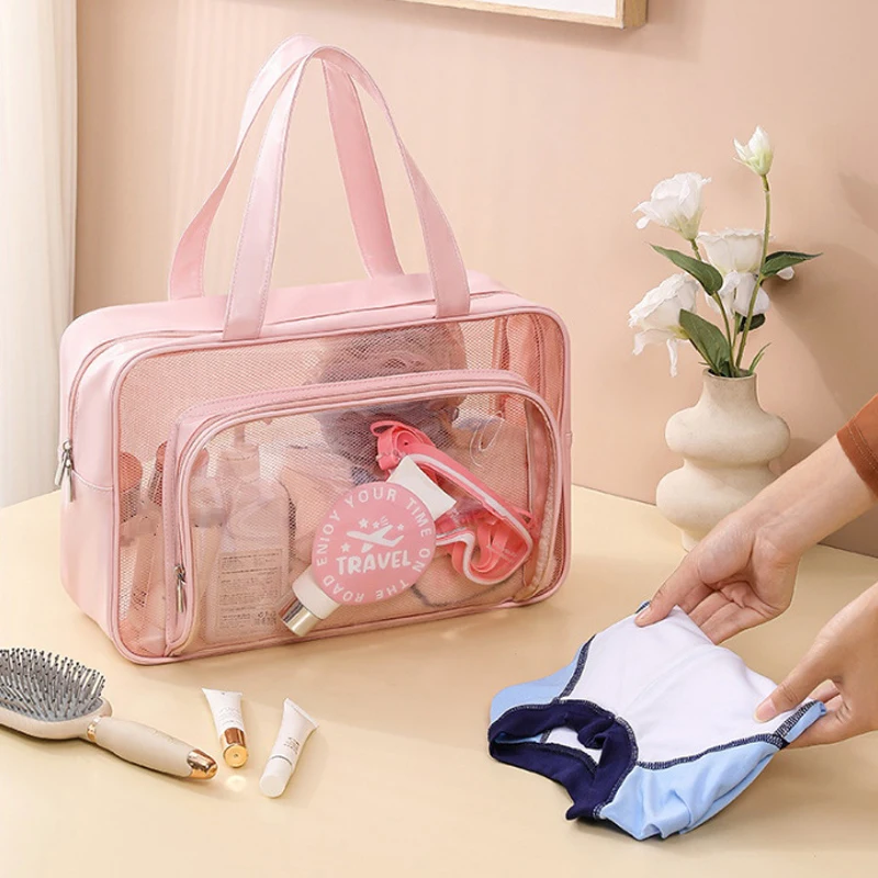 Wet &Dry Separation Swimming Storage Bag Waterproof Toiletry Cosmetic Bag Portable Gym Bag Large Capacity Bath Bag