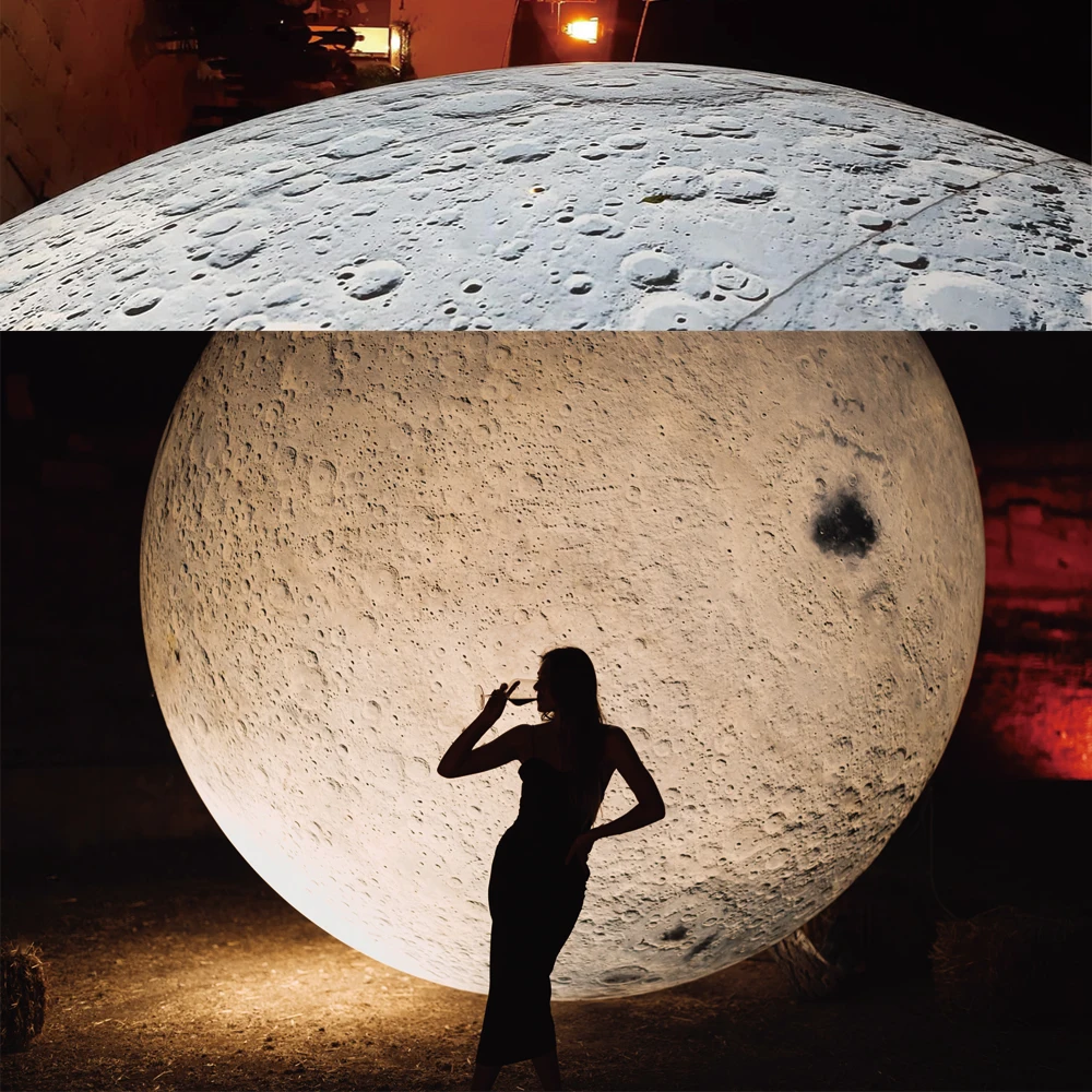 *Giant Inflatable Moon Balloon LED Lights PVC/Nylon Material Waterproof Weather Resistant Plug-In Outdoor Advertising Decoration