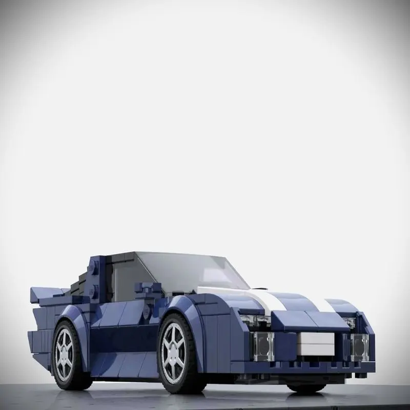 384PCS MOC Third Gen Classic Muscle Sports Car Model Building Blocks Racing Vehicle Desktop Display Ornament DIY Assembly Gifts