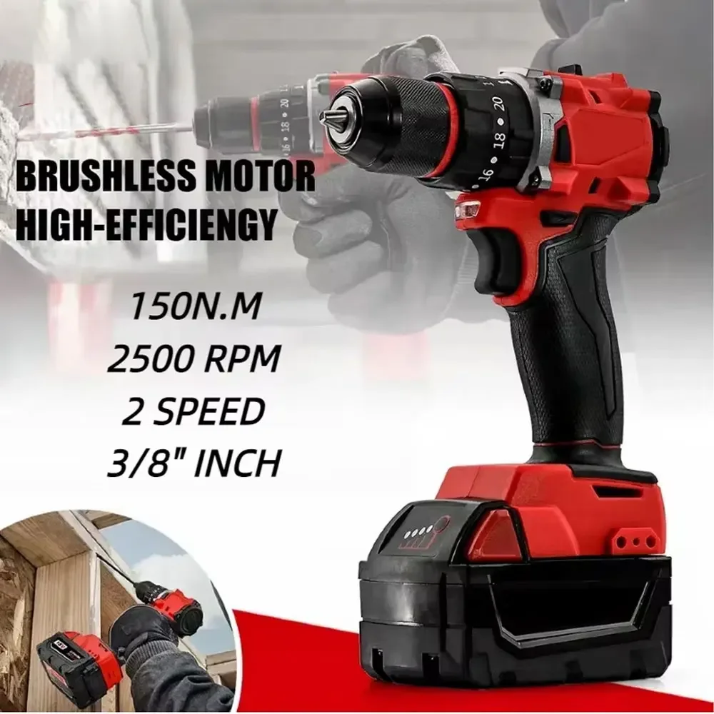 2025 مثقاب كهربائي صغير 150 نيوتن متر أداة كهربائية لاسلكية بدون فرش مثالية لتجديد المنزل وتقوم بها بنفسك مع بطارية ماكيتا 18 فولت #2