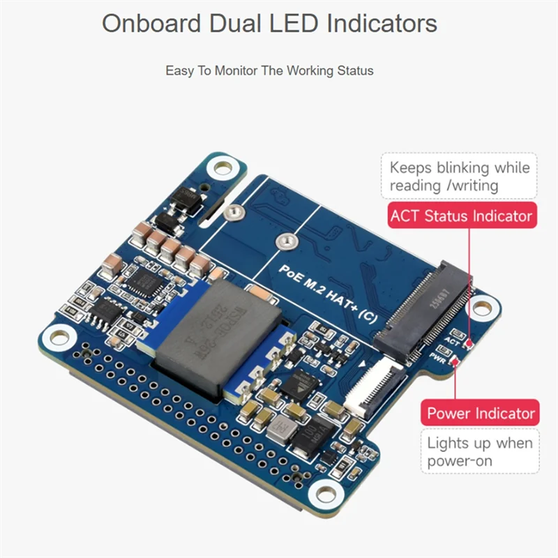 L52A-Supports Nvme Protocol M. 2 Твердотельный накопитель POE M. 2 Адаптер HAT+ для Raspberry Pi 5, высокоскоростное считывание с функцией Poe