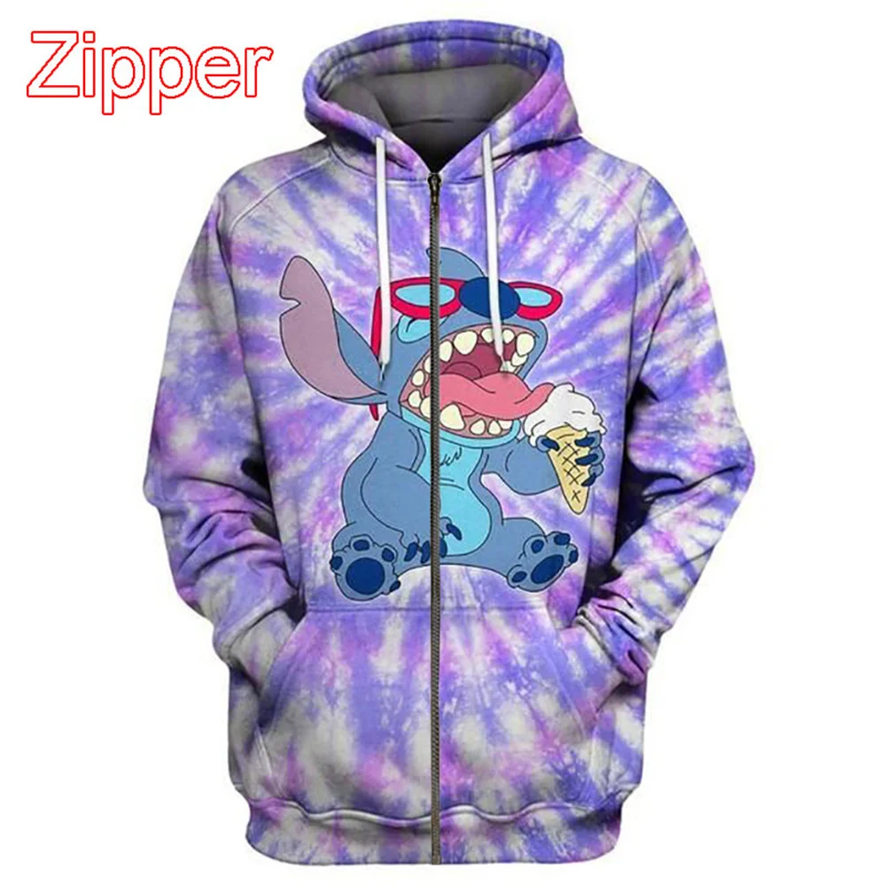 Lilo and Stitch Hoodie for Men and Women, Cartoon Anime, Oversized Sweatshirt,  Coat for Children, Spring, Autumn, New, 2024