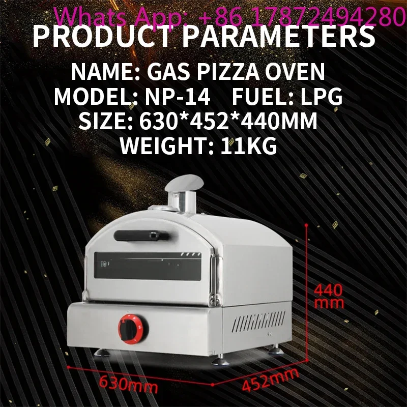 Outdoor Rotating Stone Pizza Oven, 14 Inch NP-14 Portable Propane Baking Oven