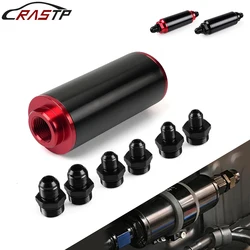 RASTP- 50MM 100 Micron Element Inline Fuel Filter In-Line High Flow Fuel Turbo With AN6 / AN8 / AN10 Fittings Adapter RS-FRG019