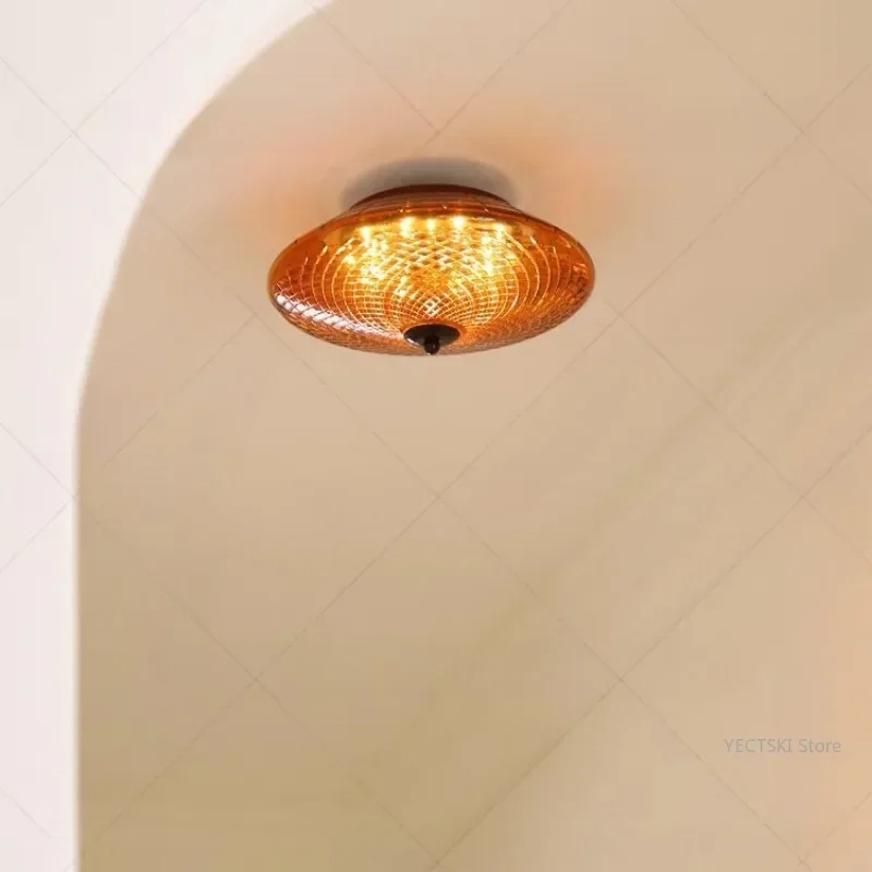 GHJUYIOL Retro hallway ceiling light French vintage entrance foyer light luxury dressing room balcony lighting