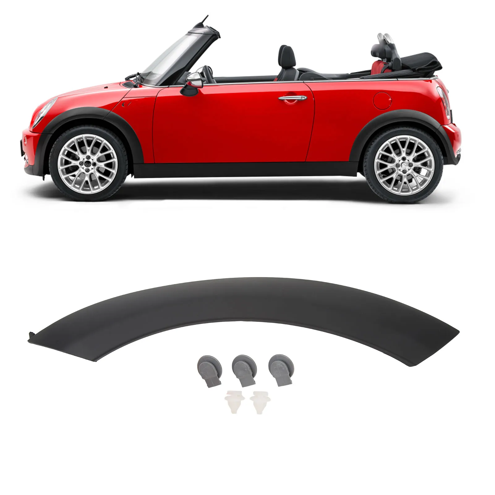 New 1Pc Wheel Mudguard Arch Cover Scratch Resistant Sporty Front Hood Wheel Arch Trim Fit for BMW Mini Cooper R50 R53 R52