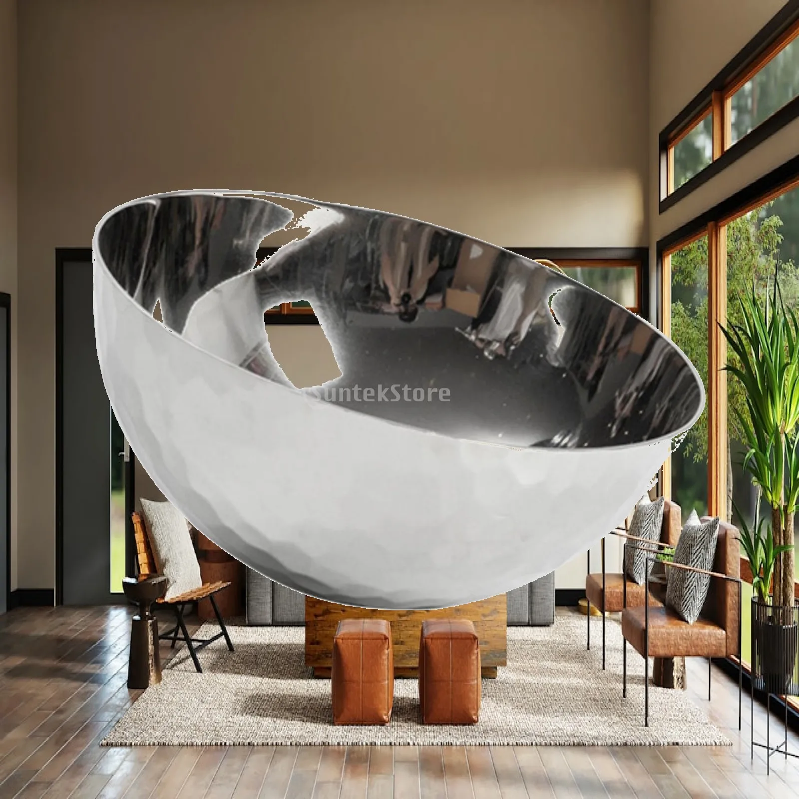 Hammered Metal Bowl Modern Decorative Bowl Contemporary Sleek for Tabletop, Dining Room
