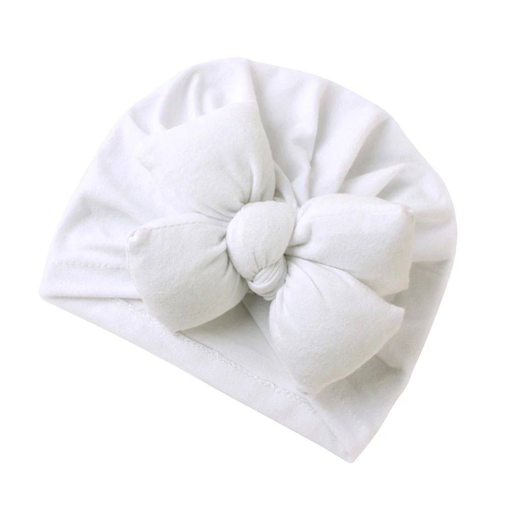 

Hat Newborn Bowknot Hat Infant Cap Polyester Cotton Baby Photo Props Material For Photography Prop Daily Wear White