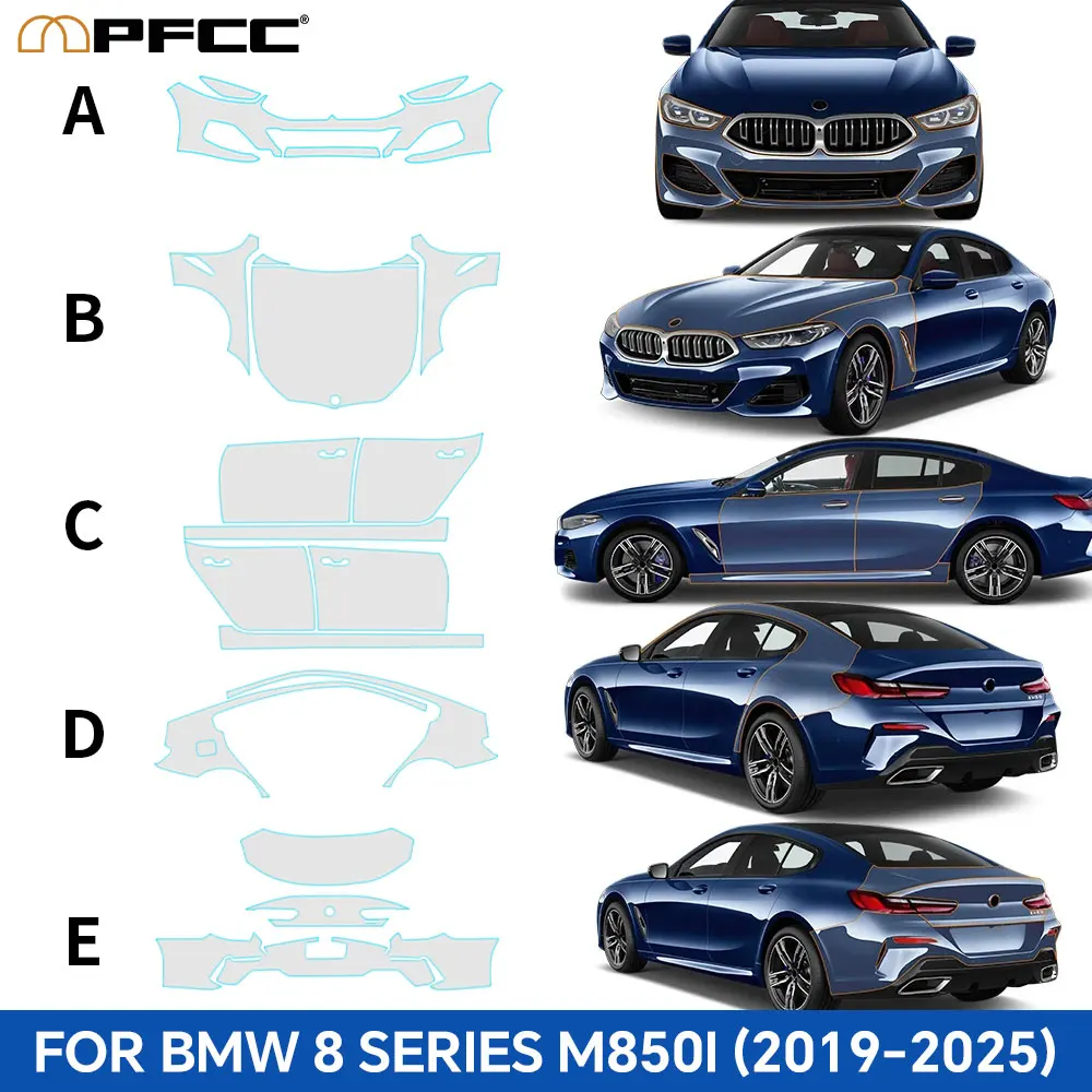8.5Mil PPF for BMW M850i 8 Series 2022-2024 Pre Cut Car Paint Protection Film Transparent Wrap Clear Protective Sticker