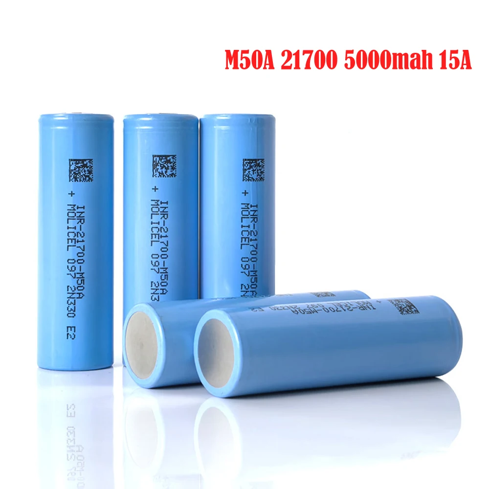 1-10pcs Molicel 21700 M50A 5000mAh 15A Battery INR 21700 3.6V High Capacity Rechargeable Li-ion Cell for Electric Scooters