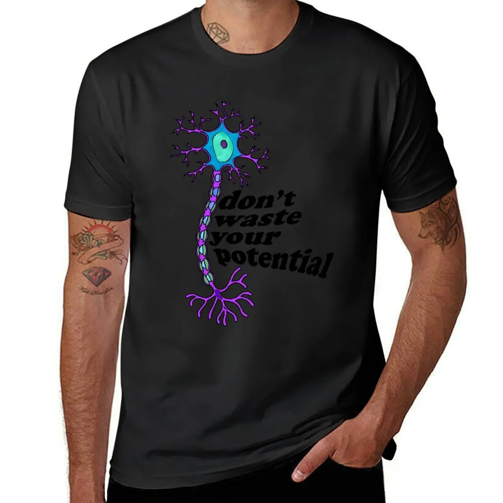 Neuron Motivation - dont waste your potential T-Shirt tops vintage clothes men clothing