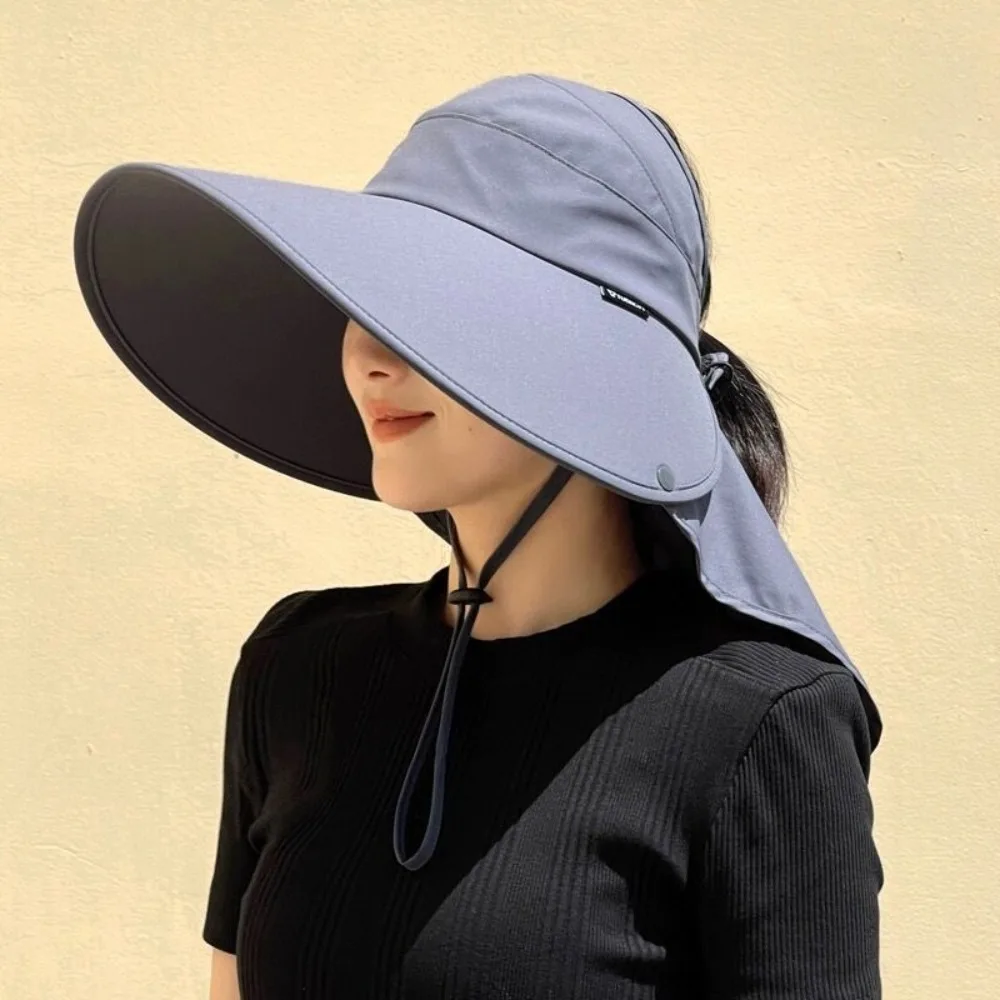 Trendy Protect Neck Summer Hats Wide Brim Anti-uv Dust Mask Hat Shawl Sunscreen Sunscreen Hat Unisex