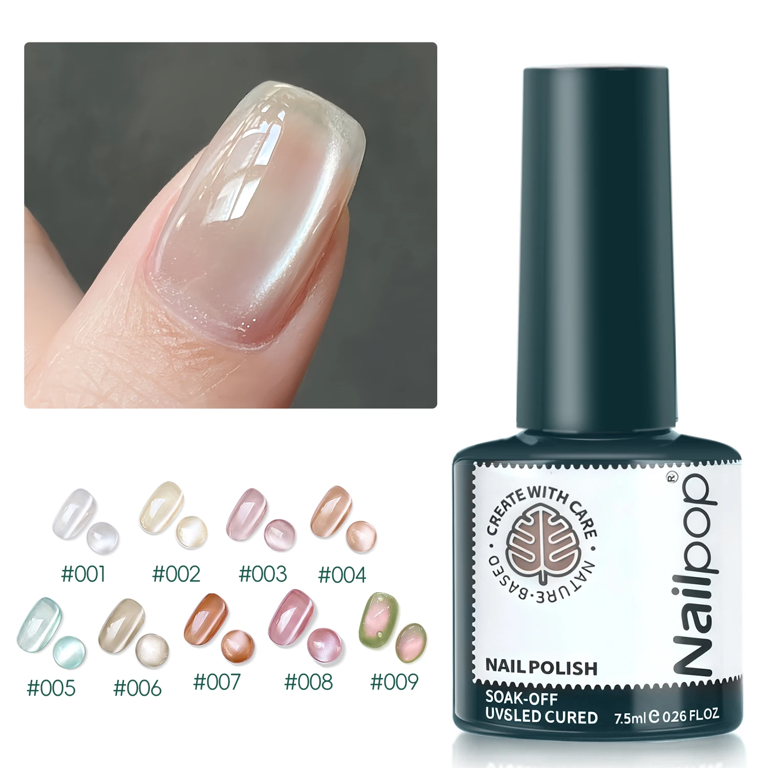 Nailpop brilho de água olho de gato gel magnético unha polonês claro semi-permanente mergulho embeber gel uv cristal claro casaco superior arte do prego manicure