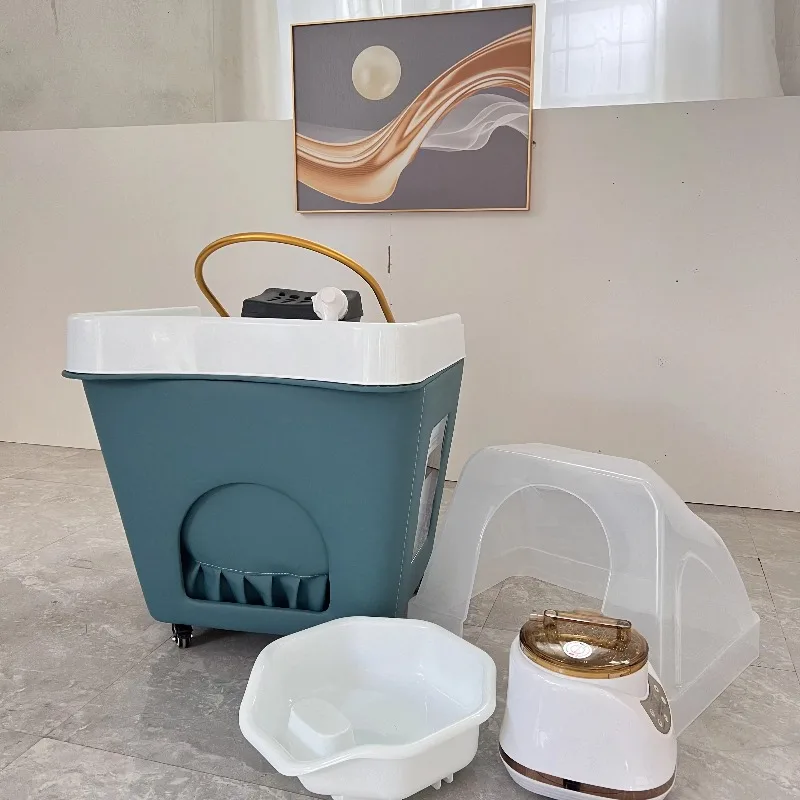

Lit Plumbed Head Spa Equipment Shower Shampoo Bowls Sink Hair Wash Salon Portable Shampoo Basins