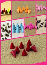 50pcs 7*10mm Bullet Cone Colored Studs And Spikes For Clothes DIY Handcraft Garment Rivets For Leather Bag Shoes tachuelas ropa