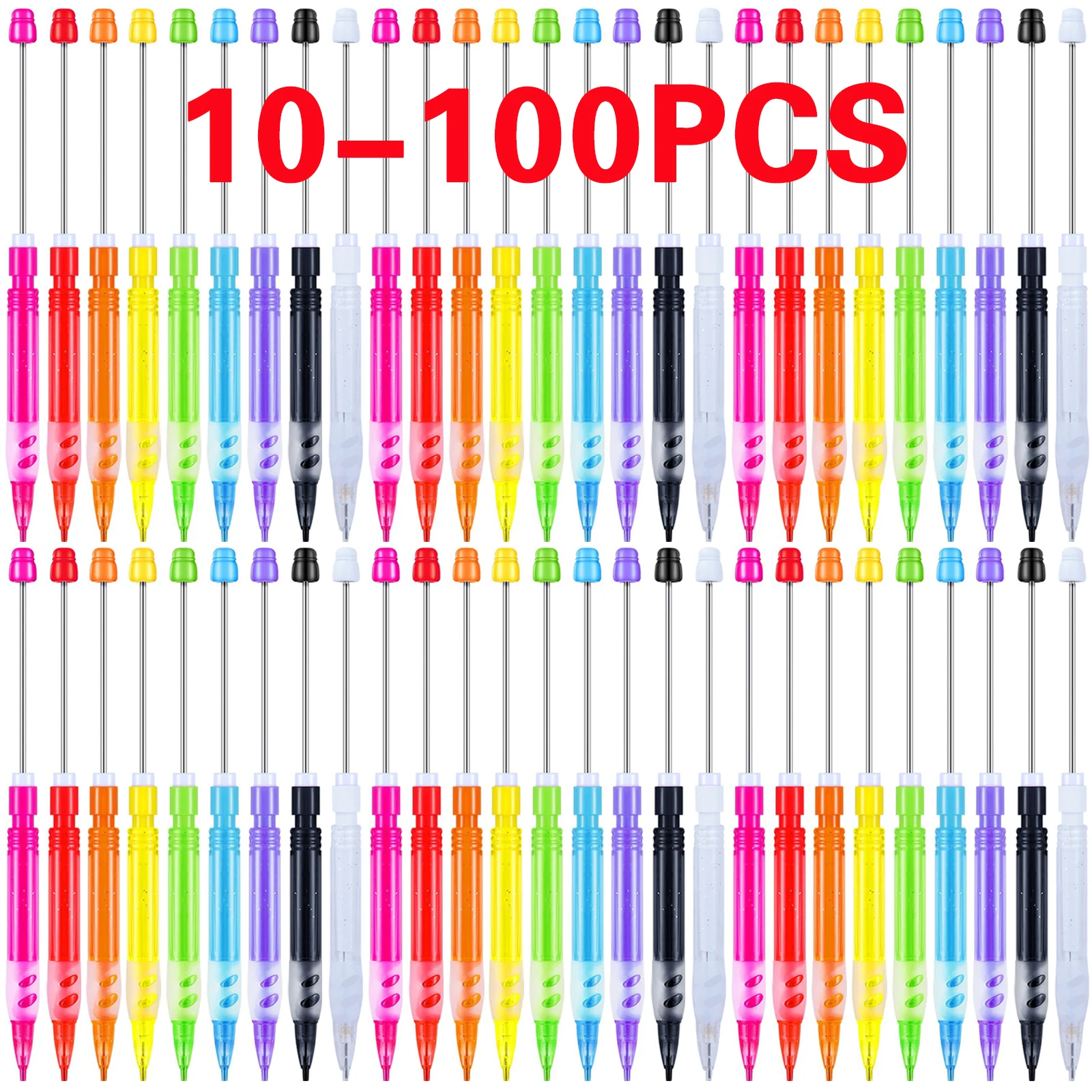 10-100Pcs Beaded Pencil HB Writing Beaded Pencil DIY Beadable Pencils Bead Pencil