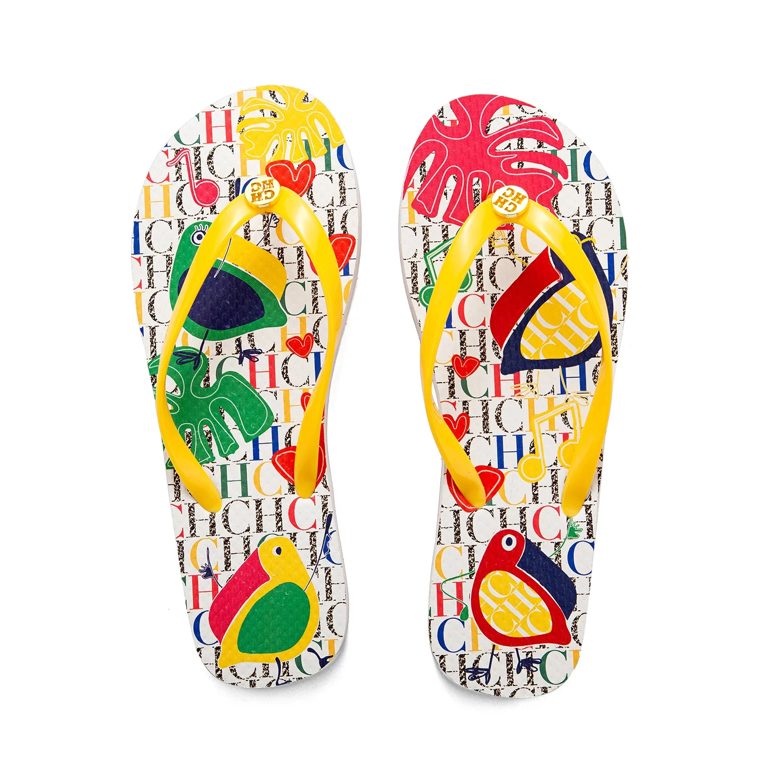 CH Unique Print Premium Ladies Slipper Flip Flops Niche Design High Quality Wearable Fashion Slippers Versatile Fashion Slippers