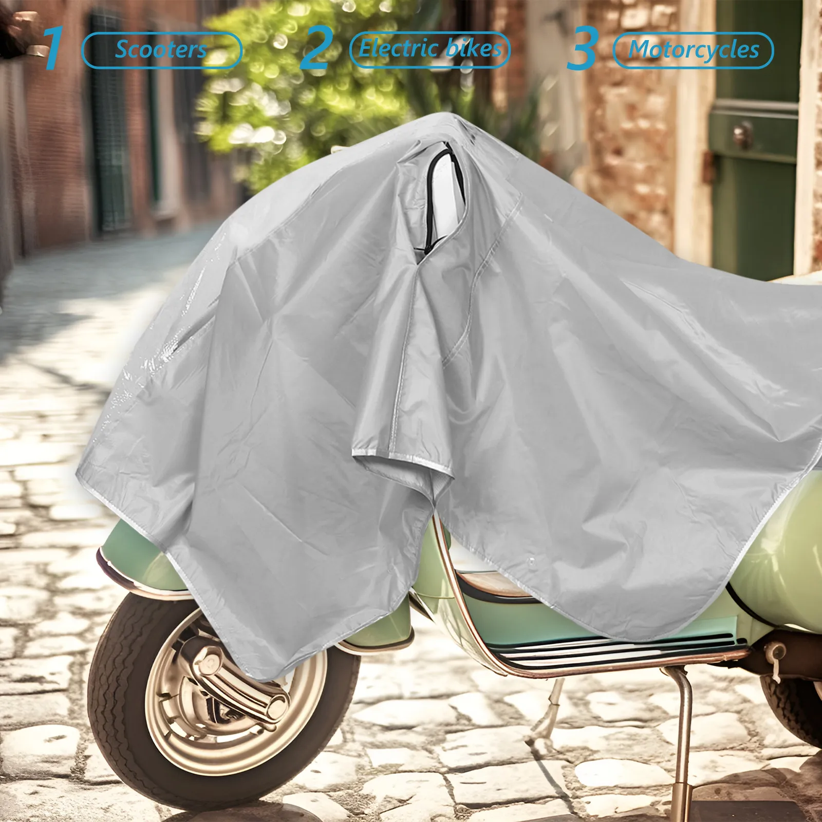 Motorcycle Cover Waterproof Outdoor Scooter Rainproof Dustproof All Season Sun Protection Tear Resistant Lightweight