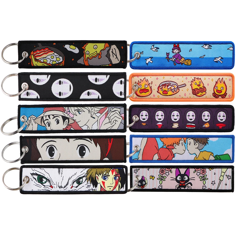 Japanische Anime Schlüsselanhänger Halter Schlüsselanhänger Schlüsselanhänger für Motorräder Stickerei Schlüsselanhänger Mode Schlüsselhalter Zubehör