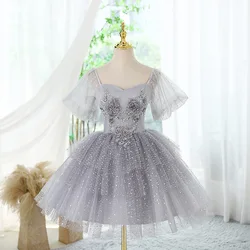 Tiered Sweetheart Puff Sleeve Quinceanera Dress Short Vestido De Quinceañeras Floral Birthday Party Princess Ball Gown