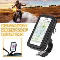 5.5/6.3in Motor Phone Holder Waterproof Touch Screen Bicycle Motorcycle Bike Handlebar Phone Case Bag For All Phone Stand M H6I2